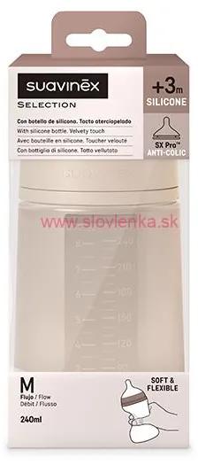 SUAVINEX - dojčenská fľaša 240 ml M Colour ESSENCE - ružová