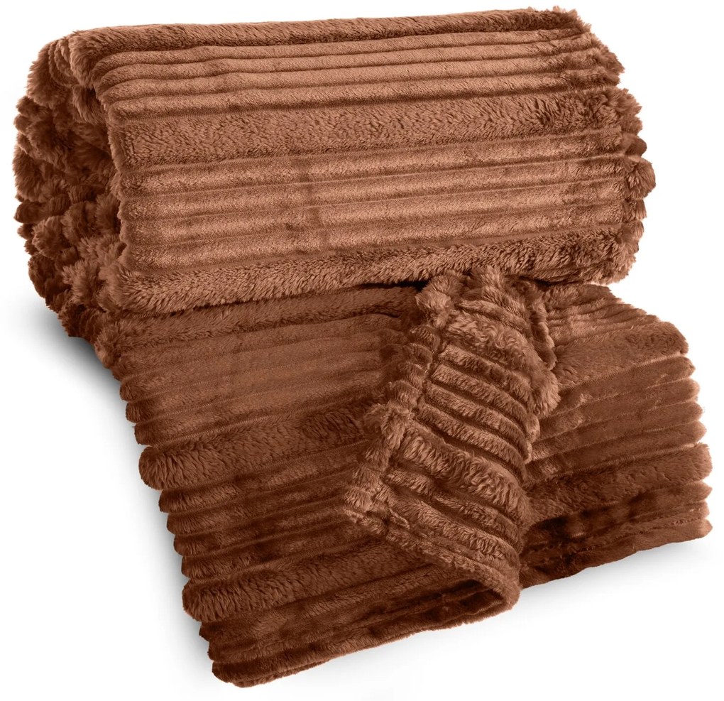 FLANELOVÁ DEKA NINA 150X200 CM TEHLOVÁ