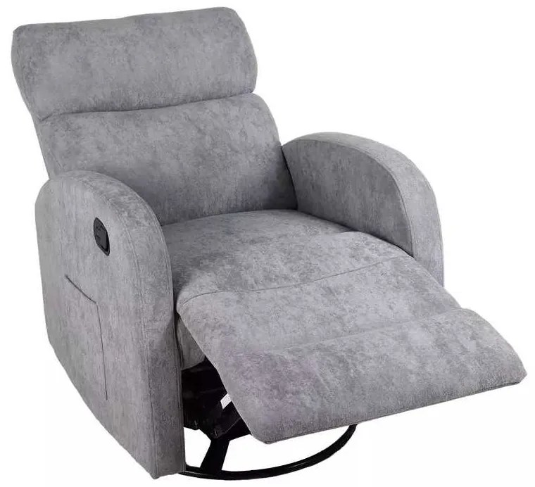 LuxuryForm DESIGN Televízne kreslo BRUNO otočné s polohovaním - šedé