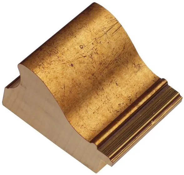 DANTIK - Zrkadlo v rámu, rozmer s rámom 50x140 cm z lišty KŘÍDLO veľké zlaté patina (2772)