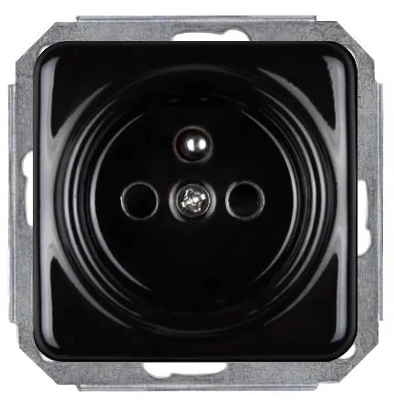 Elhard Štvorcová keramická zásuvka, čierna KV2100B