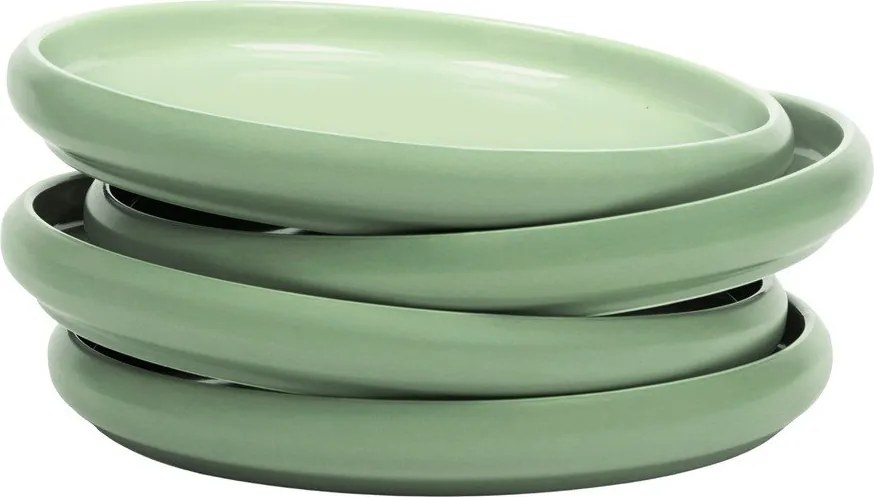 Zelené taniere v súprave 4 ks z kameniny ø 22 cm Aura Rondo – Bonami Selection
