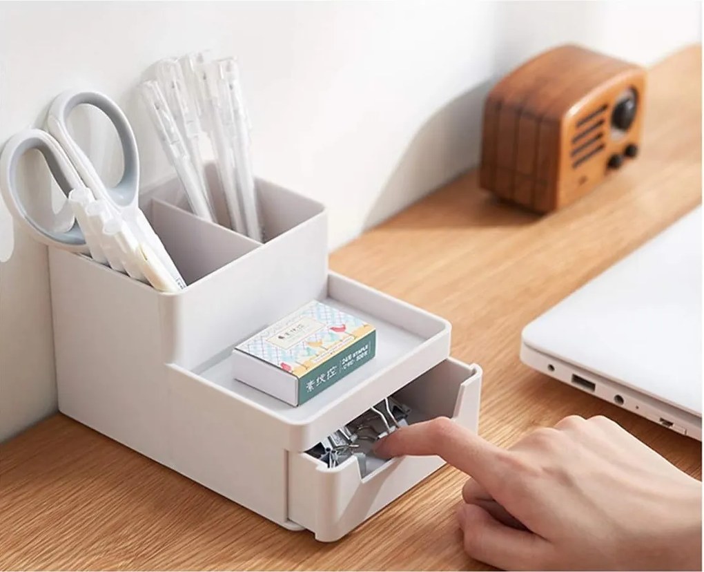 Zeller Present Plastový organizér na písacie a kancelárske potreby, UNTENSIL, biely