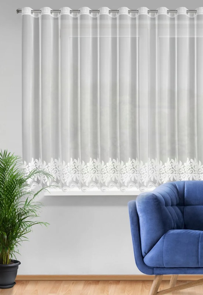 ZÁCLONA NA KRÚŽKOCH TALIA 350X150 CM BIELA