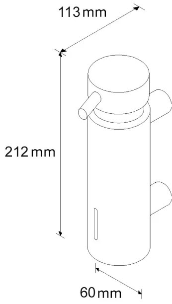 Nástenný dávkovač tekutého mydla, 300 ml, chróm