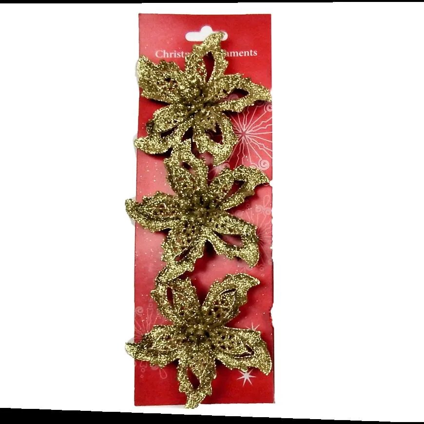 Vianočná ruža 9 cm 3 ks mix 41804