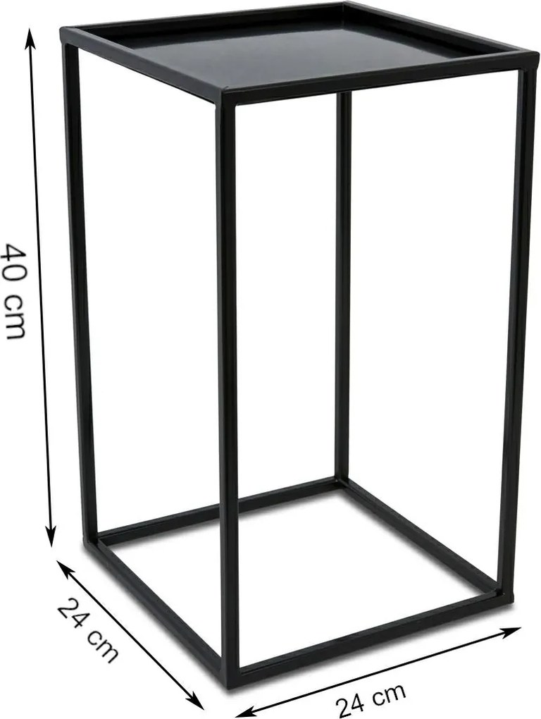 STOJAN NA KVETINÁČ SIMPLE 40X24X24 CM ČIERNA