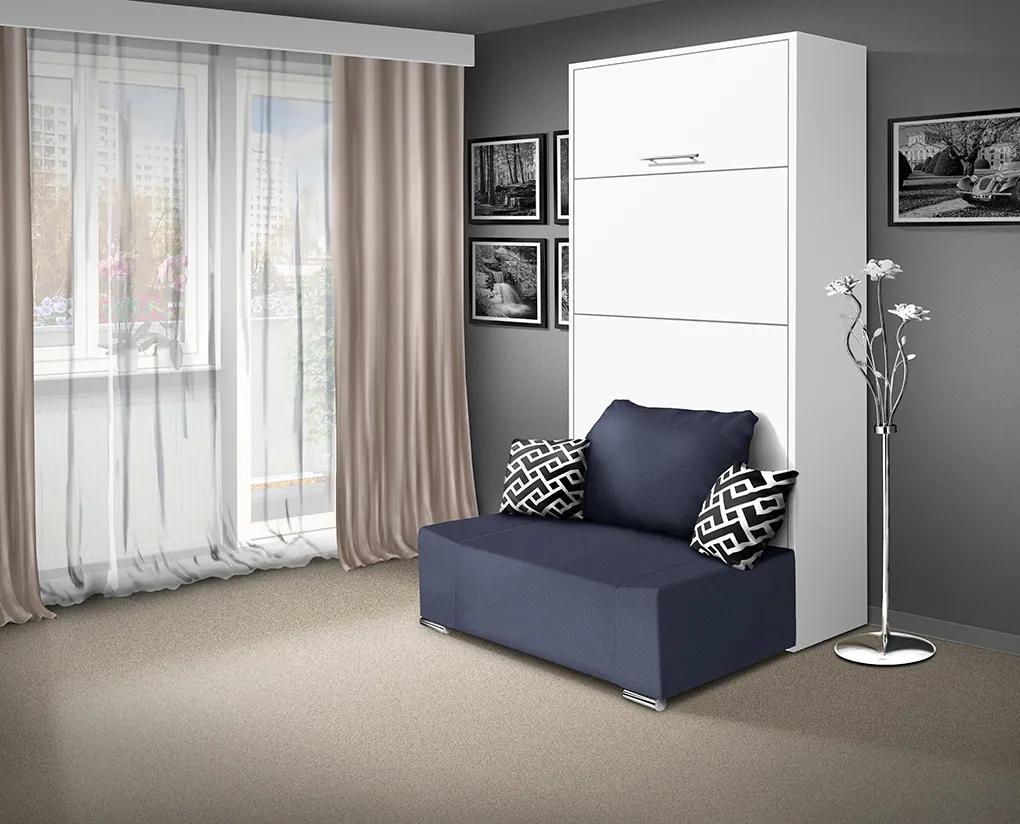 Nabytekmorava Sklápacia posteľ s pohovkou VS 21058P 200x90 farba pohovky: Krémová, Typ farebného prevedenia: Buk / dvere biele