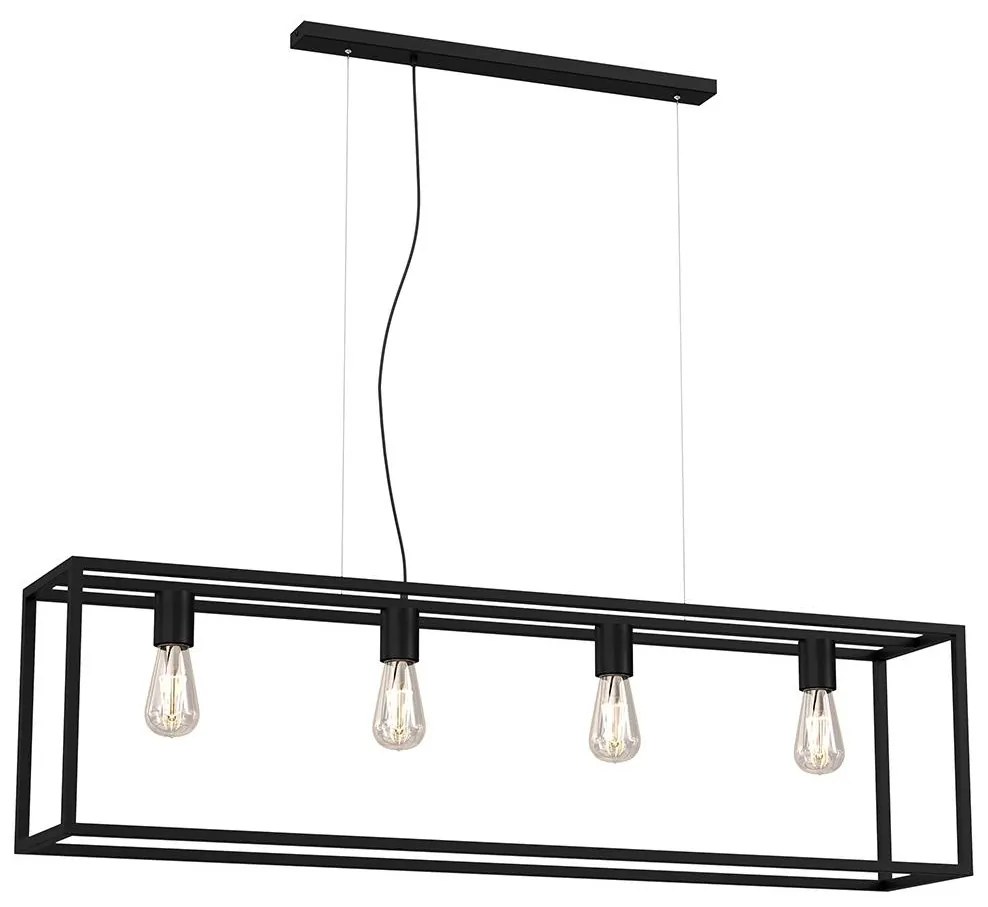 Luster na lanku FRAME 4xE27/60W/230V čierna