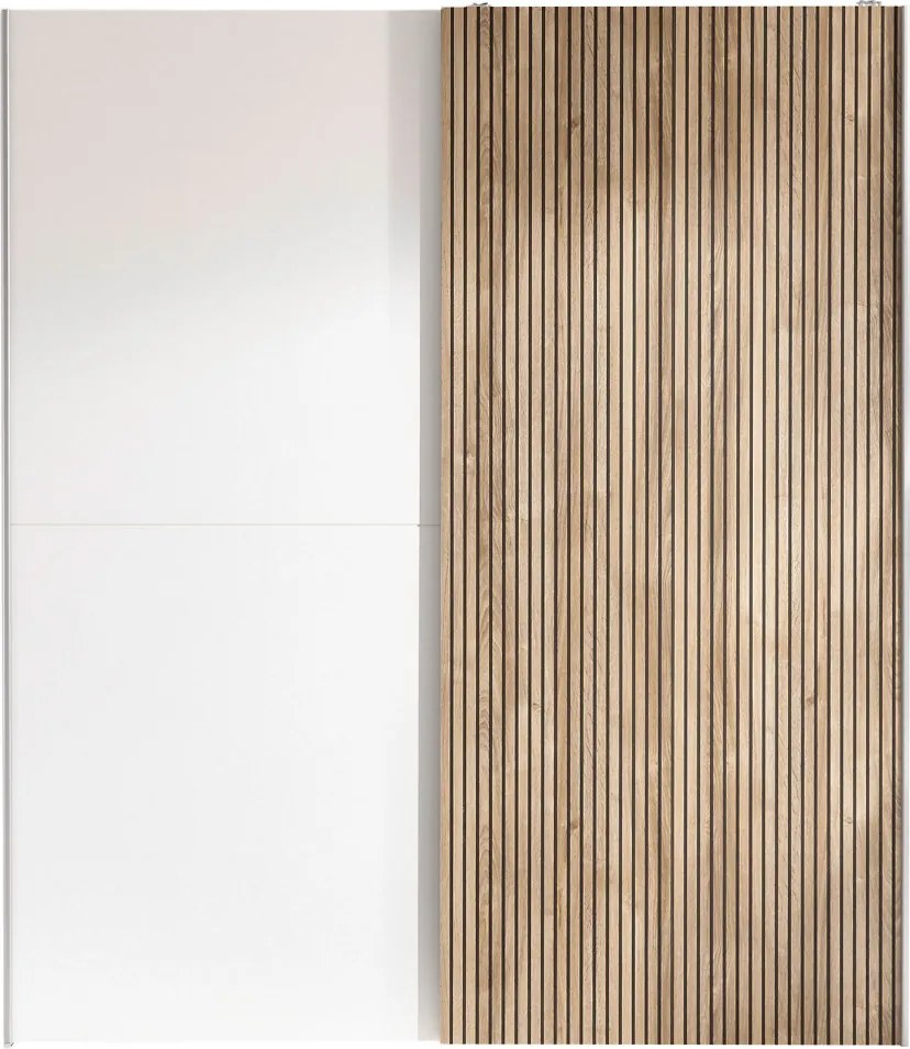 Šatníková skriňa Berno, 170 cm, biela/dub