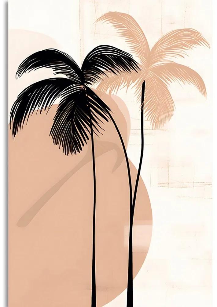 Obraz abstraktné botanické tvary palmy - 80x120