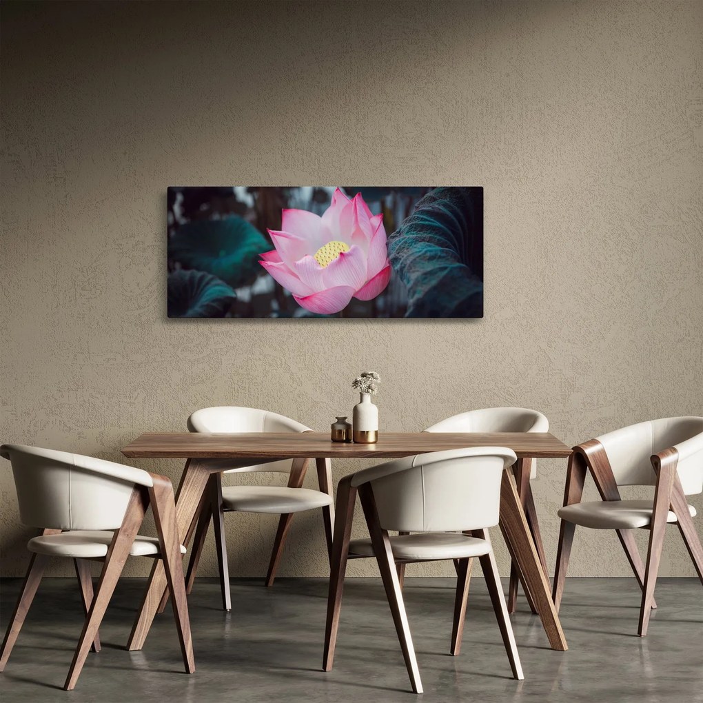 Obraz ružovej kvetiny (120x50 cm)