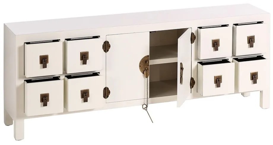 Biela nízka komoda 130x50,5 cm Oriente – Ixia