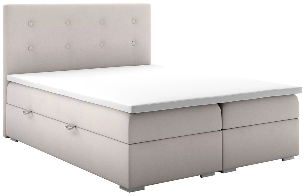 Manželská posteľ Boxspring 140 cm Rinoletto (béžová) (s úložným priestorom). Akcia -20%. Vlastná spoľahlivá doprava až k Vám domov. 1044313