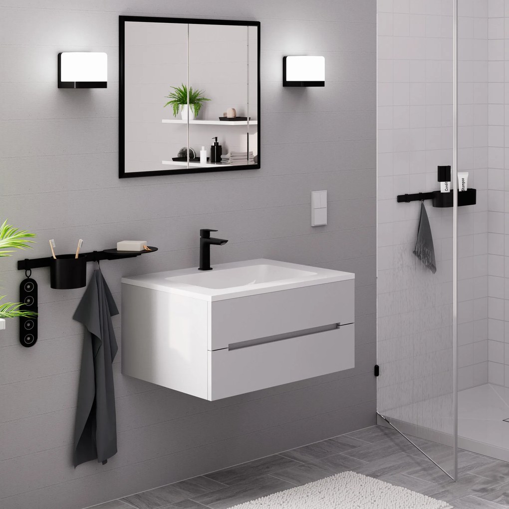 Hansgrohe Logis, páková umývadlová batéria 110 Fine s odtokovou súpravou Push-Open, čierna matná, HAN-71252670
