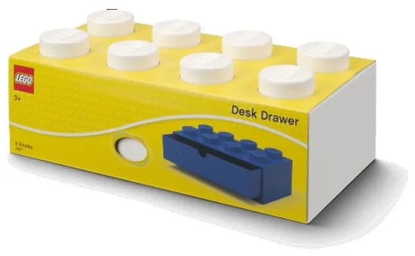 Biely stolový box so zásuvkou LEGO® Brick, 31,6 x 11,3 cm