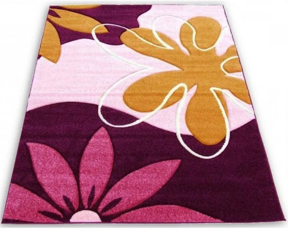 Kusový koberec Kvety fialový, Velikosti 80x150cm
