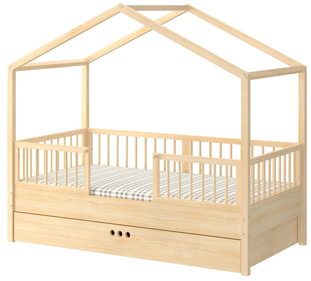 Posteľ domček Dream Nest pine 80x160 cm