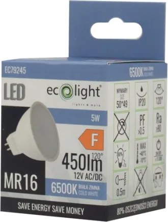 LED žiarovka 12V MR16 5W - studena bielá