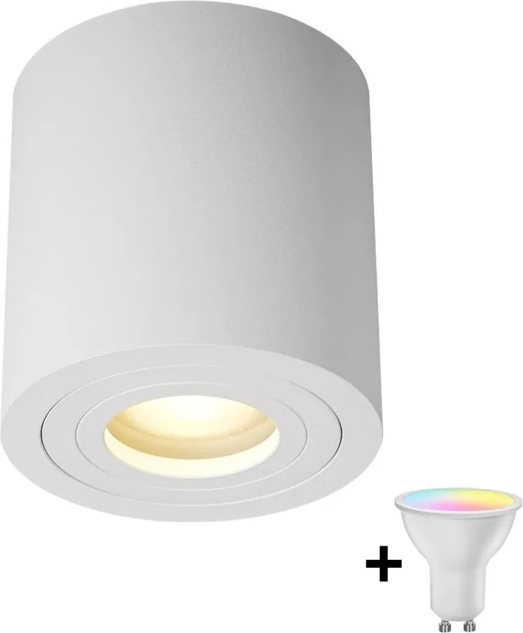Zuma Line ACGU10-158-N - LED RGBW stmievateľné bodové svietidlo 1xGU10/6W/230V IP44 biela + diaľkové ovládanie
