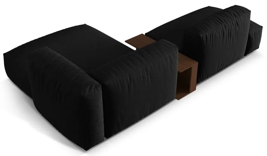 Čierna modulárna rohová pohovka (pravý roh) Martina – Micadoni Home