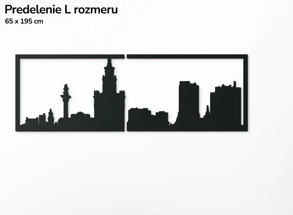 drevko Obraz Varšava panoráma Rozmer obrazu: 29,5 x 89 cm, Farba dekorácie: Čierna