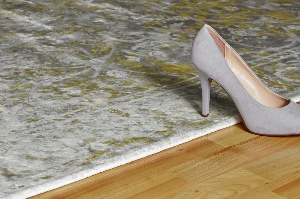 Obsession, AKCIA: 120x170 cm Ručne tkaný kusový koberec Taste of obsession 122 GINGER, šedá, žltá, chodba / predsieň