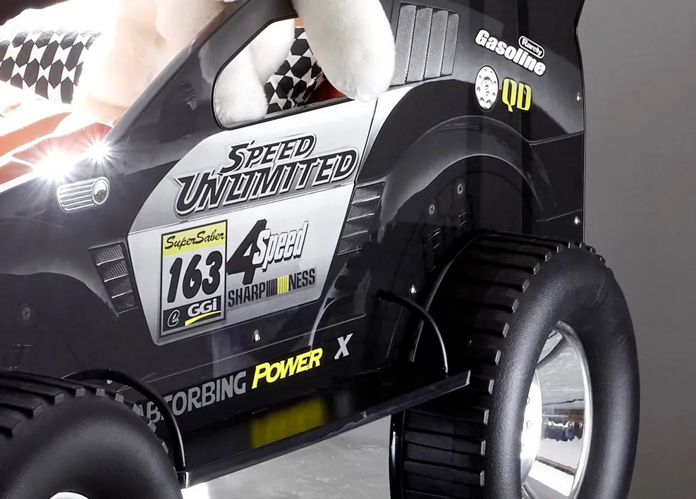 Detská posteľ Jeep 90x200 cm, čierne závodné auto