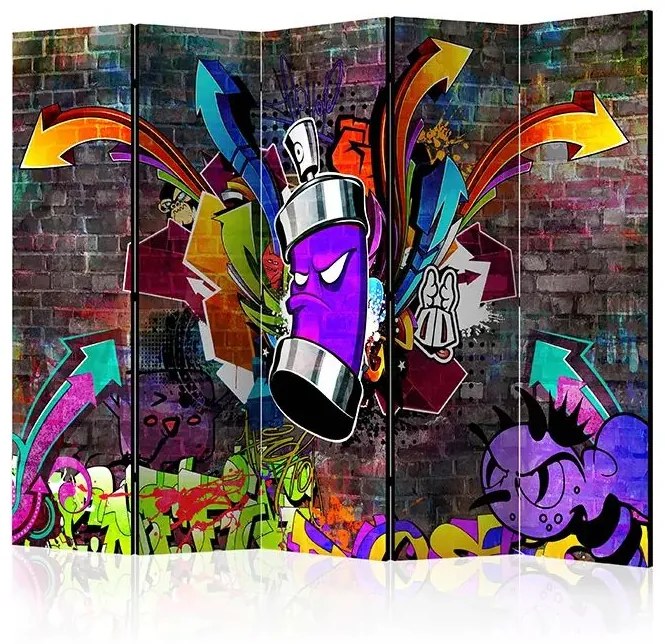 Paraván - Graffiti: Colourful attack II [Room Dividers] Veľkosť: 225x172, Verzia: Jednostranný