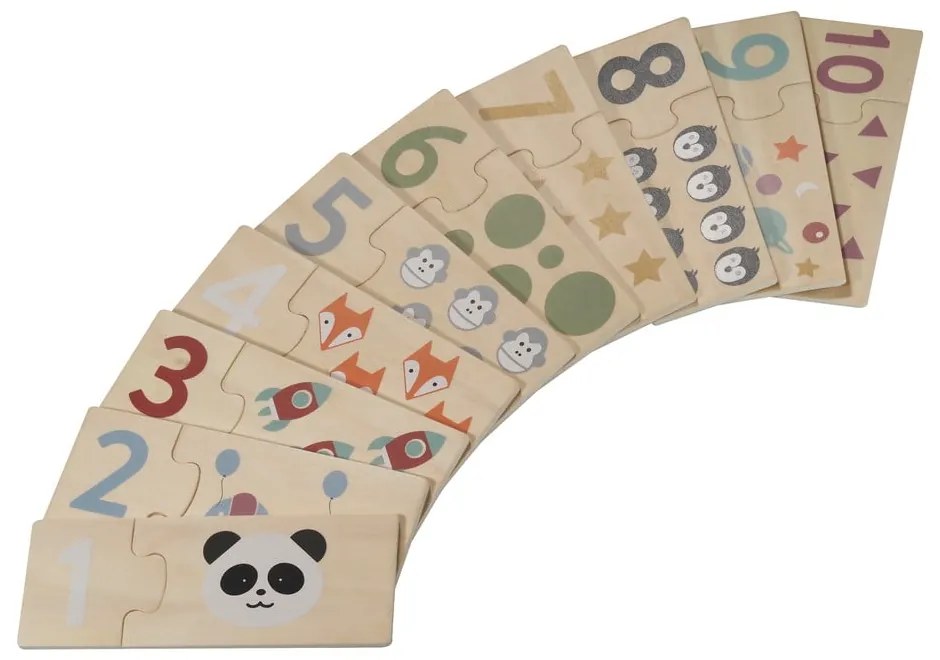 Drevené detské puzzle (počet dielikov 20) Numbers – Kindsgut