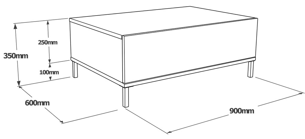 Konferenční stolek Houseland Wren beton/černý