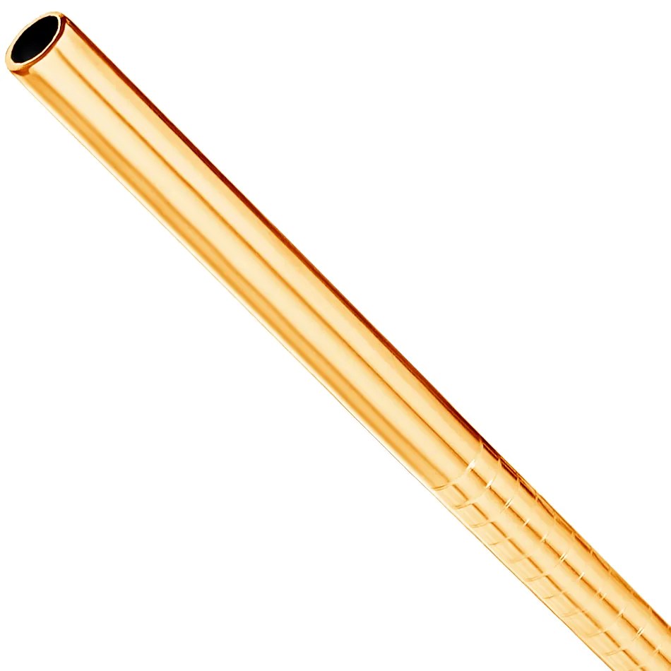 Bar@drinkstuff Rovné zlaté nerezové slamky s kefkou Množstvo: 10 ks