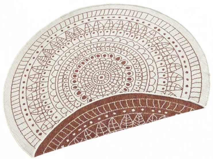 Hanse Home, Kusový koberec Twin-Wendeteppiche 103102 creme terra – na von aj na doma, 100x100 (priemer) kruh, oranžová, chodba / predsieň