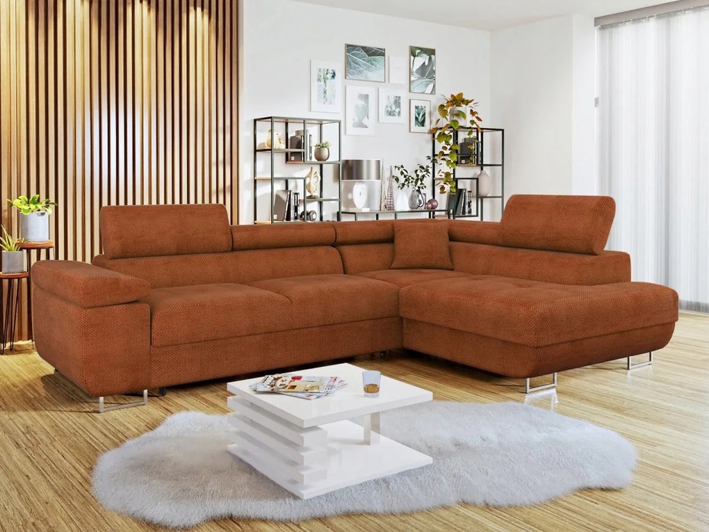 Rohová sedacia súprava Terazuro (hrdzavá)