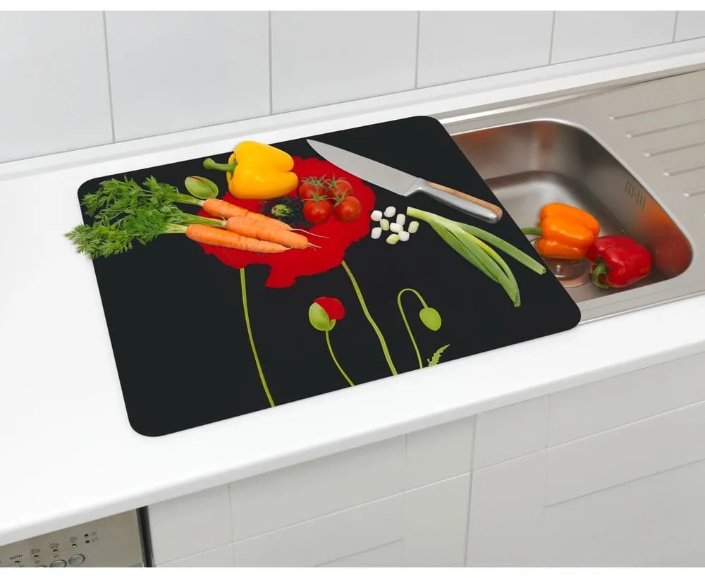 Kryt na stenu pri sporáku z tvrdeného skla 50x56 cm Poppy - Maximex