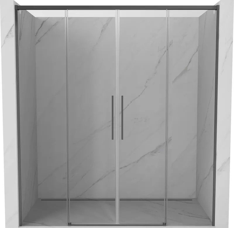 Mexen Rox, posuvné sprchové dvere 170 cm, 8mm číre sklo, grafitový profil, 8C2-170-002-95-00