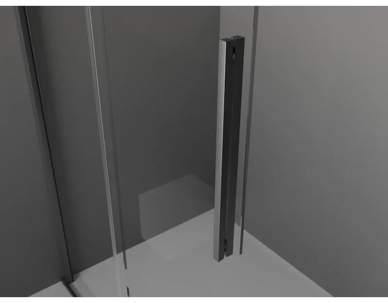 Mexen Velar L, posuvná sprchová zástena Walk-in 100 x 200 cm, 8mm šedé sklo, grafit brúsený, 871-100-003-43-66