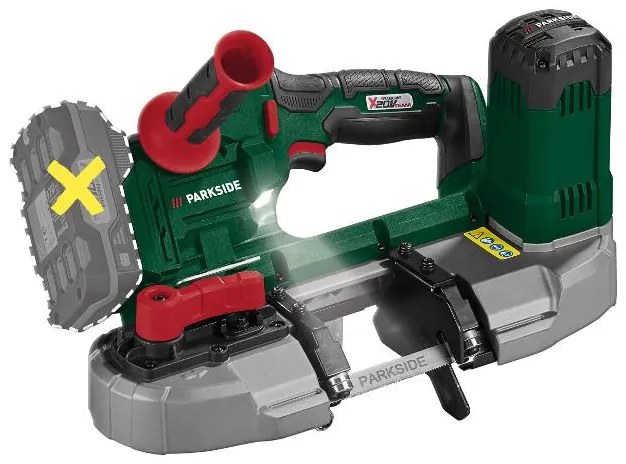Parkside® Aku pásová píla 20 V Pmba 20-Li A1 – bez akumulátora (100384996)