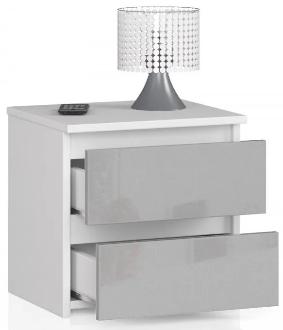 Nočný stolík CL2 2SZ CLP metalický, lesk