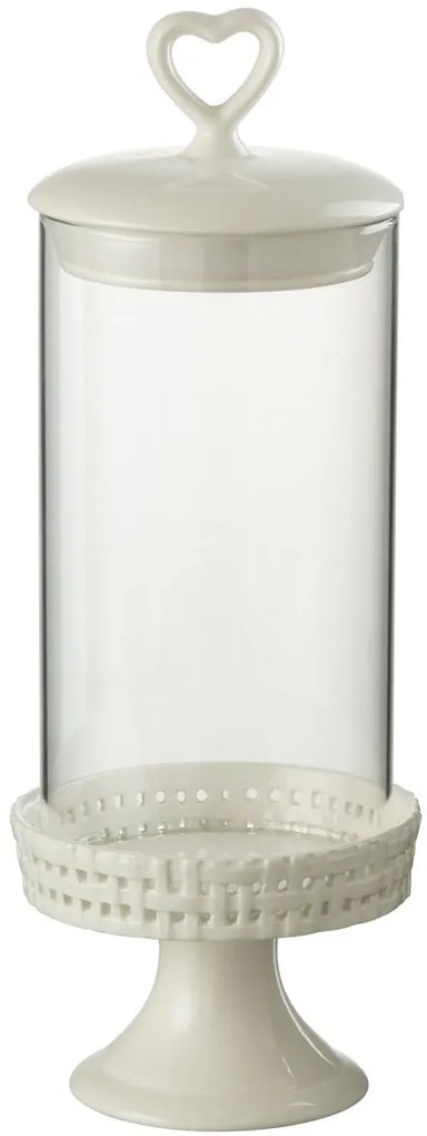 Biela keramická dóza na nohe s vekom Hella White M - Ø 11*31cm