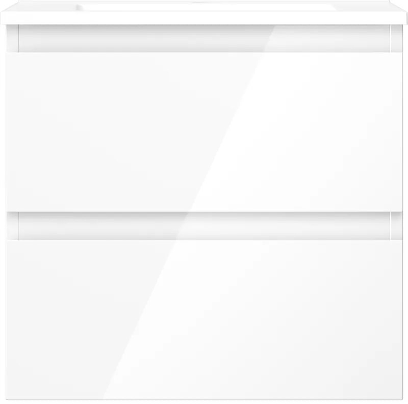 Mexen Orio, kúpeľňová skrinka 50 cm s umývadlom Otis, 2 zásuvky, biela lesklá, 91A10-05047-2-BFF00-W18M00