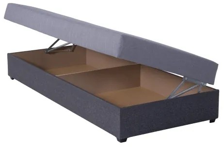 Čalúnená válenda s úložným priestorom JACOB XL nosnosť 130 kg 90x200 cm sivá