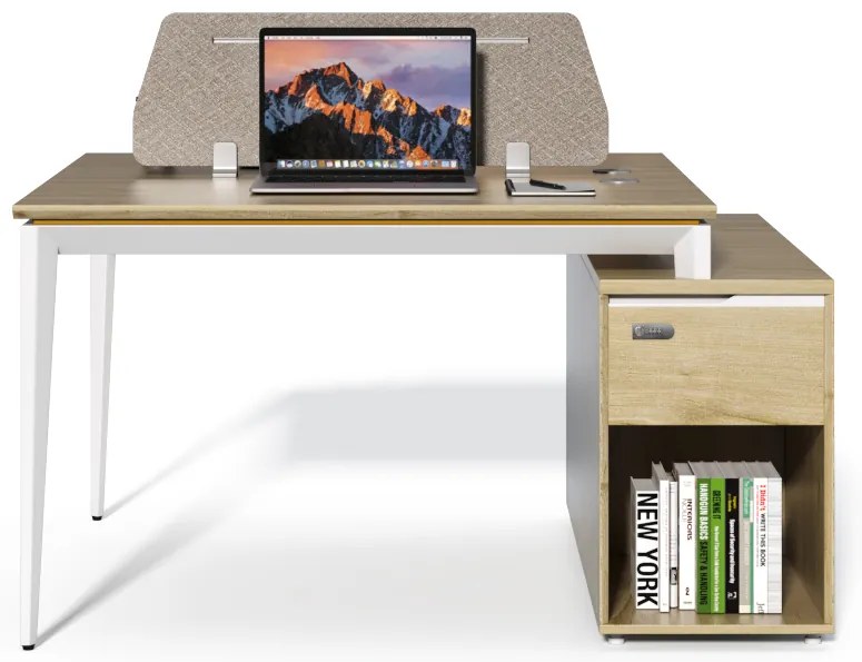 Kancelársky set pre 2 osoby Houseland Profit Max 04 1412 dub/biela