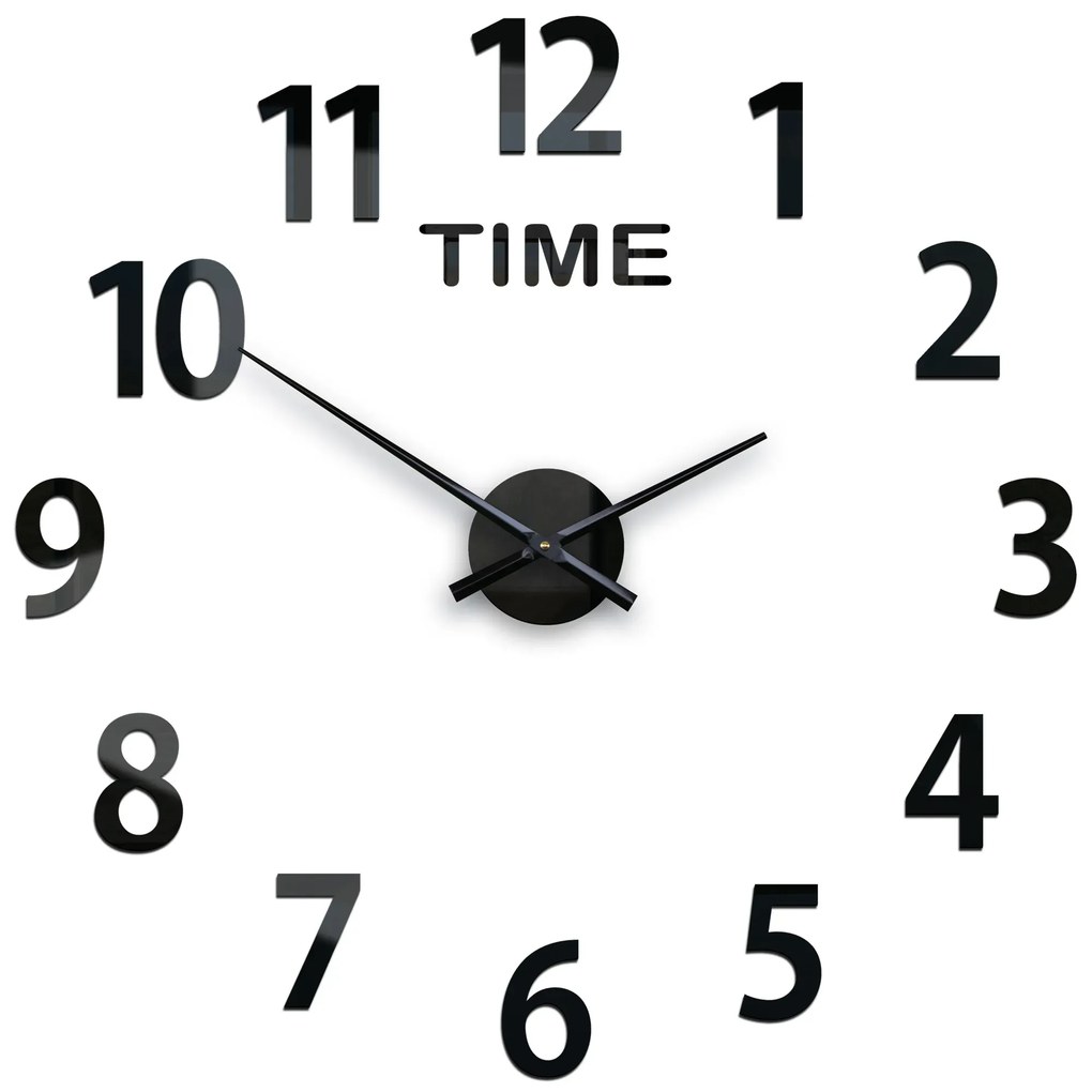 Nástenné samolepiace hodiny Amadeus Time 75 cm čierne