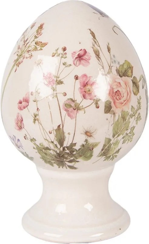 Vajíčko na podstavci s lúčnymi kvetmi Flowers of Love S - Ø 9*14 cm