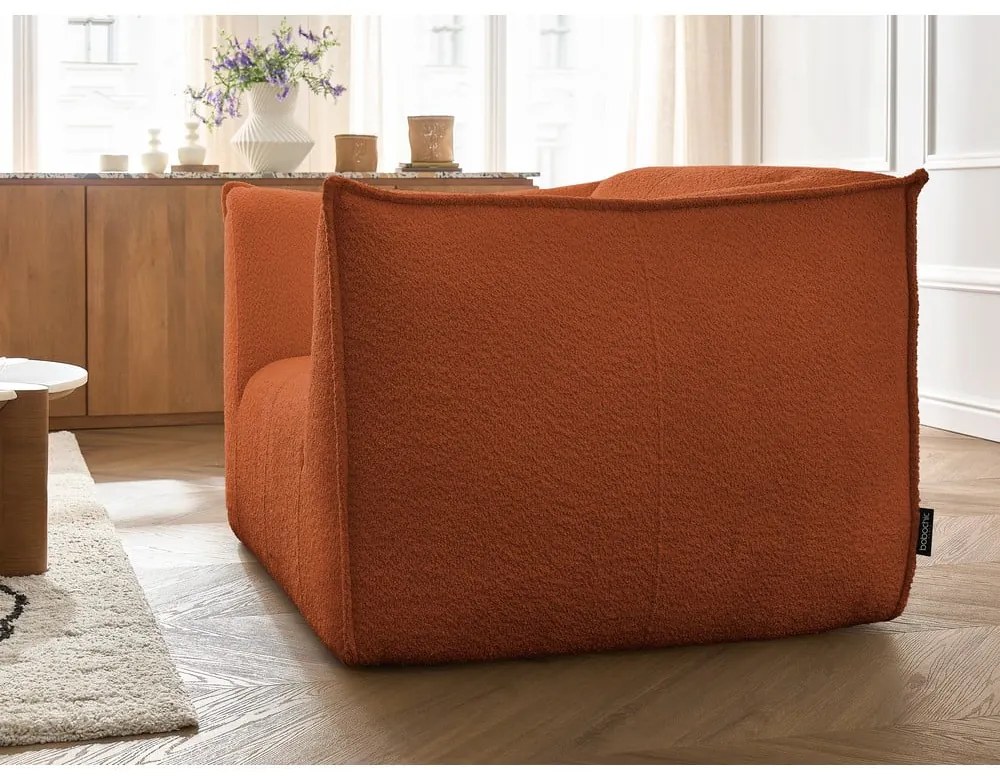 Oranžové kreslo z textílie buklé Giorgia – Bobochic Paris