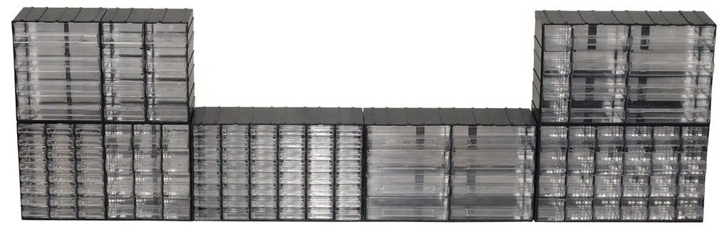 ARTPLAST Organizér 613T 382 x P 148 x H 230 mm s12 priehľadnými zásuvkami