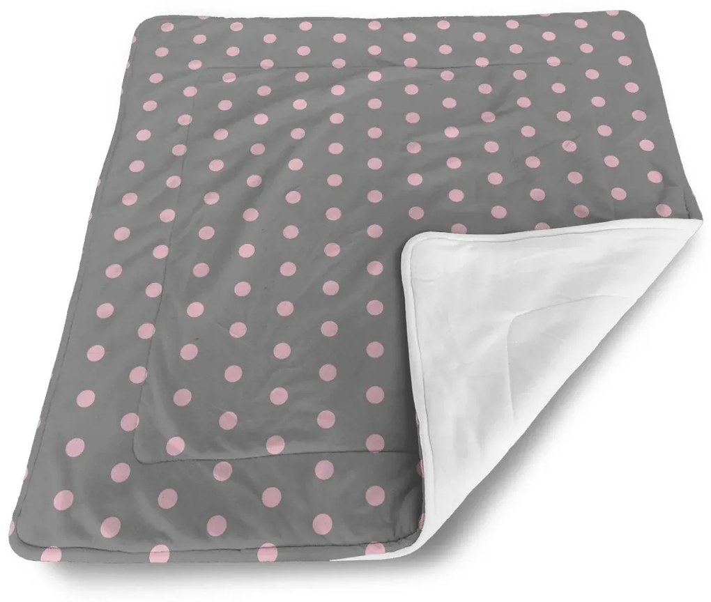 Sablio Deka pre bábätko Ružové bodky na šedej - 80x100 cm