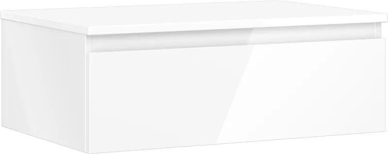 Mexen Orio, kúpeľňová skrinka 70 cm s hornou časťou, 1 zásuvka, biela lesklá, 91A10-07023-1-BFC00