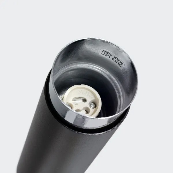 Sollux SL.1408 - Bodové svietidlo NERO 1xGU10/10W/230V 12,5 cm čierna/lesklý chróm